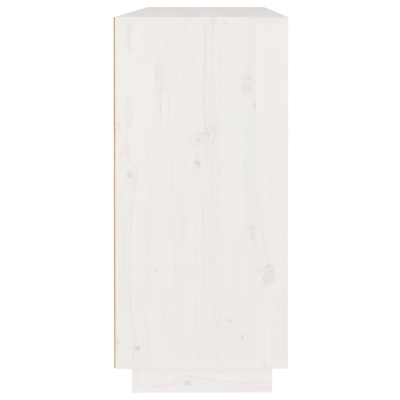 Sideboard Weiß 110x34x75 cm Massivholz Kiefer