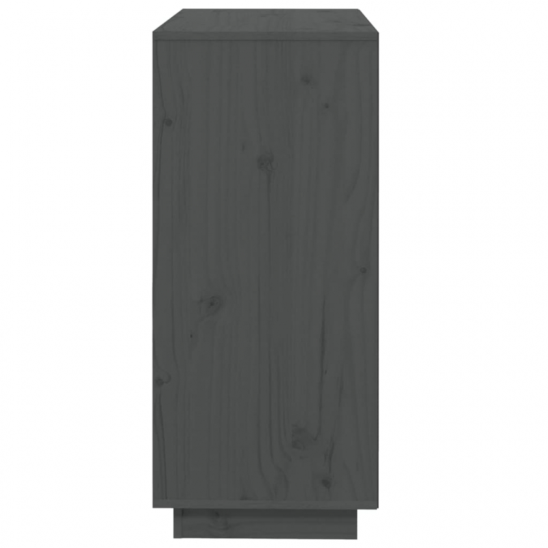 Sideboard Grau 74x35x80 cm Massivholz Kiefer
