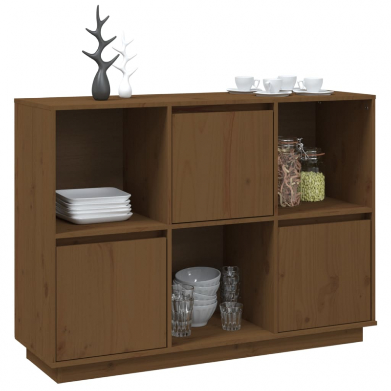 Sideboard Honigbraun 110,5x35x80 cm Massivholz Kiefer