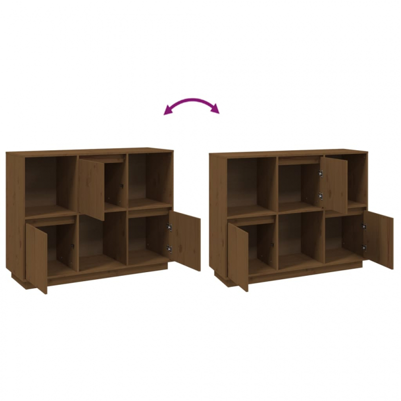 Sideboard Honigbraun 110,5x35x80 cm Massivholz Kiefer