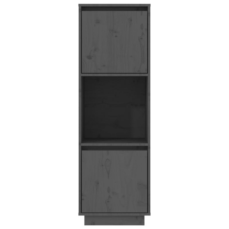 Highboard Grau 38x35x117 cm Massivholz Kiefer