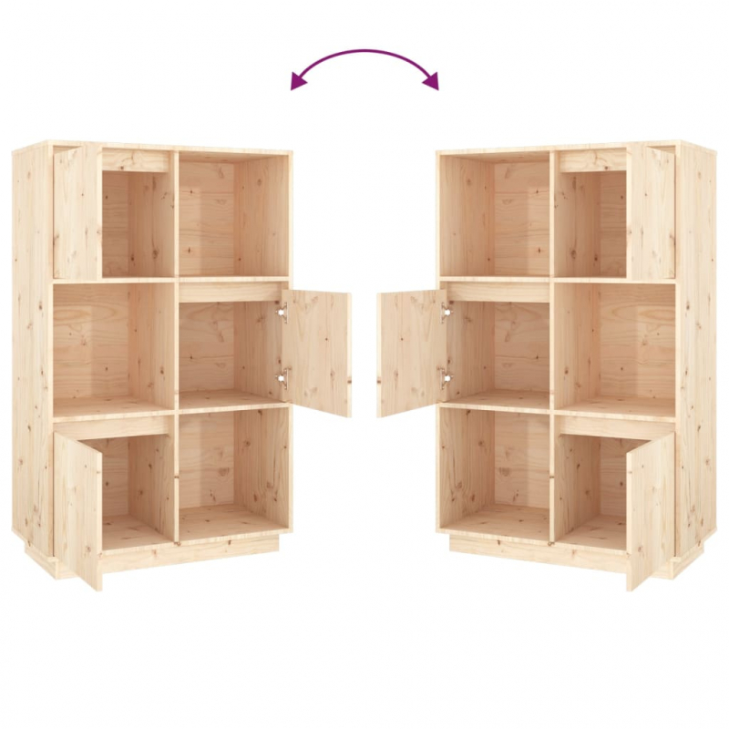 Highboard 74x35x117 cm Massivholz Kiefer