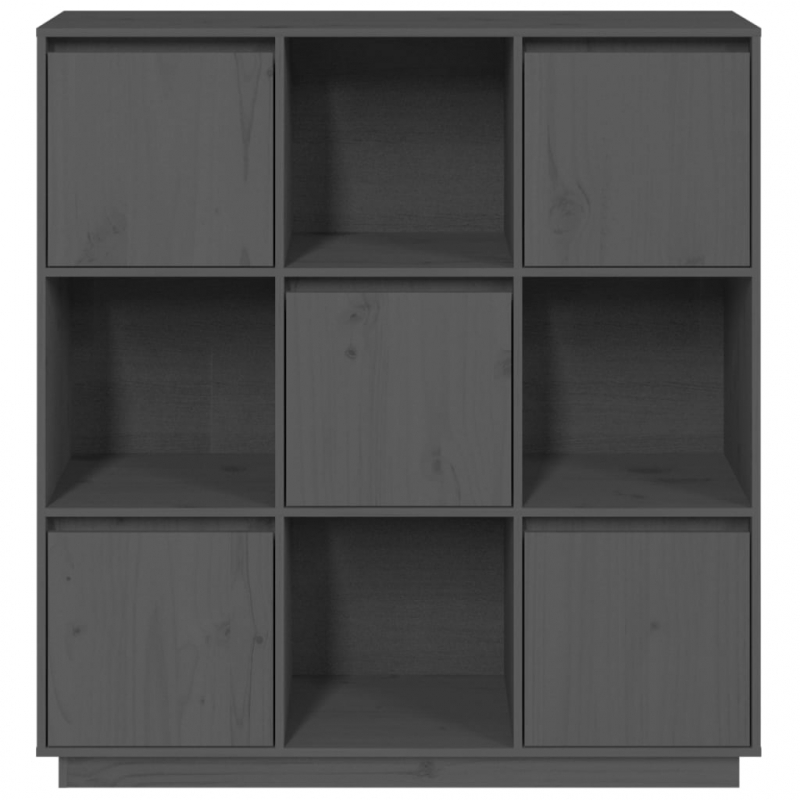 Highboard Grau 110,5x35x117 cm Massivholz Kiefer