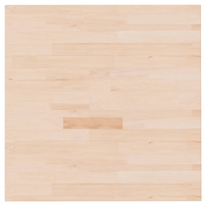 Tischplatte Quadratisch 70x70x4 cm Eichenholz Unbehandelt