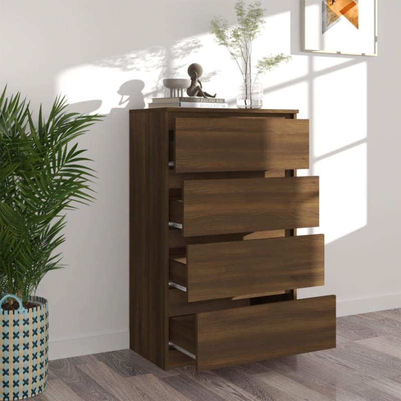 Sideboard Braun Eichen-Optik 60x35x98,5 cm Holzwerkstoff