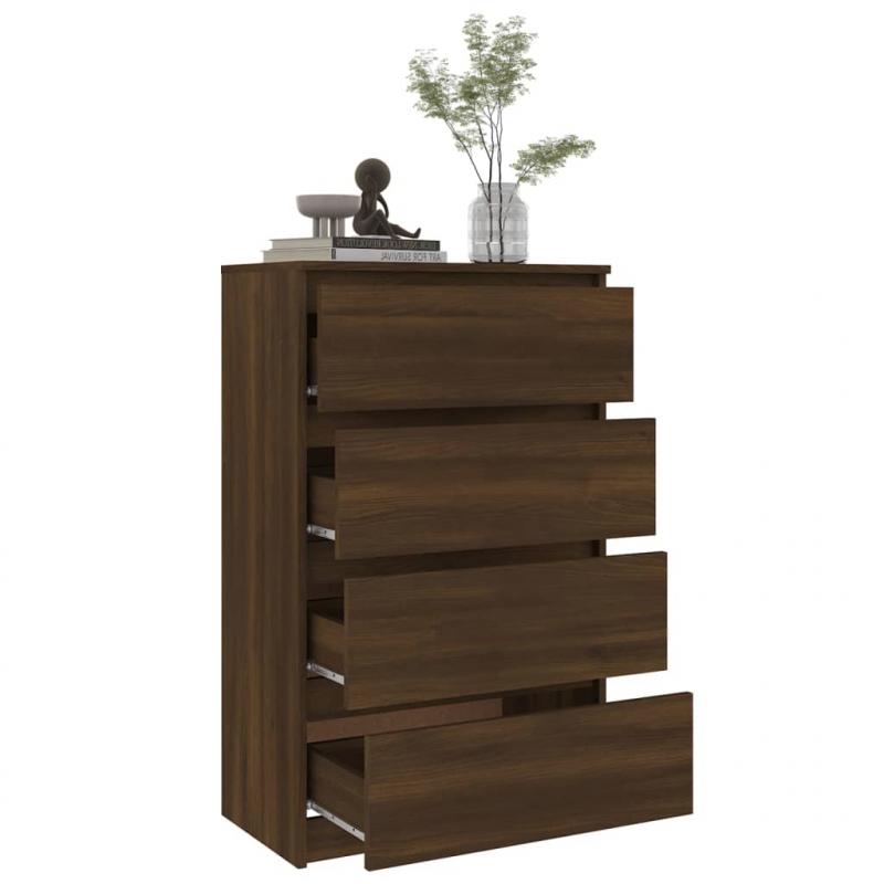 Sideboard Braun Eichen-Optik 60x35x98,5 cm Holzwerkstoff