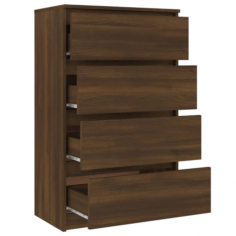 Sideboard Braun Eichen-Optik 60x35x98,5 cm Holzwerkstoff