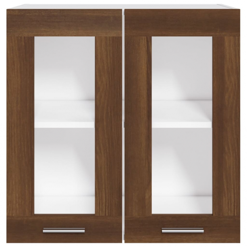 Hängeschrank Lyon Glas Braun Eiche-Optik 60x31x60 cm Holzwerkstoff