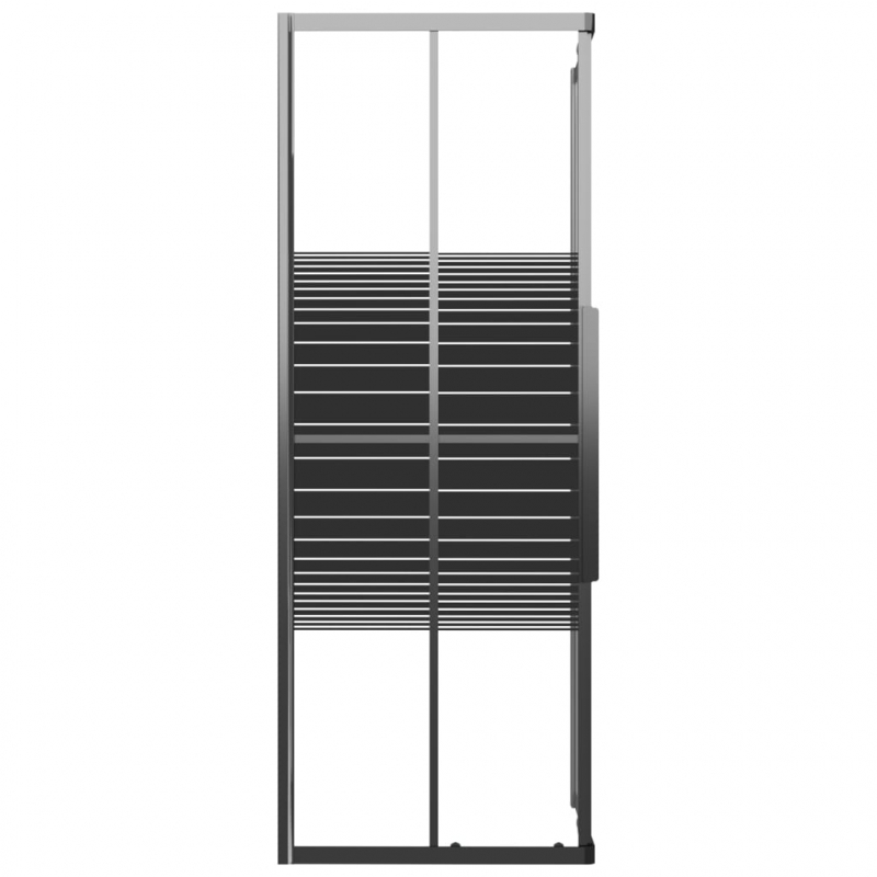 Duschkabine mit Streifen ESG 80x80x180 cm Schwarz