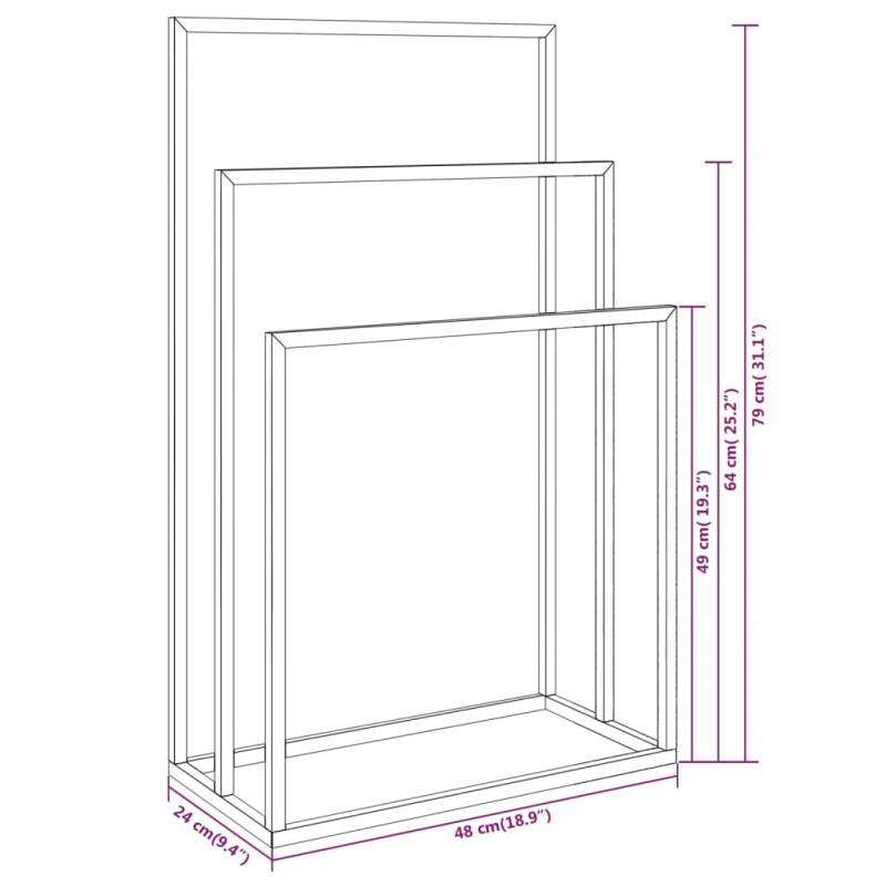 Handtuchständer Golden 48x24x79 cm Eisen
