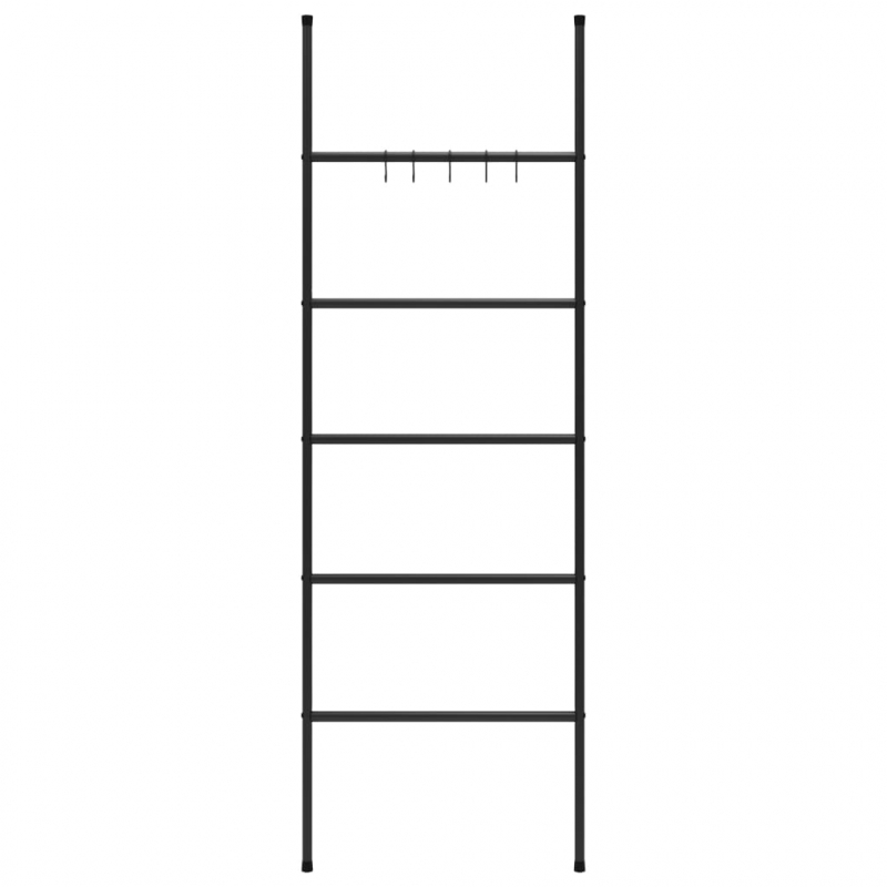 Leiter-Handtuchhalter mit 5 Stangen Schwarz 58x175 cm Eisen