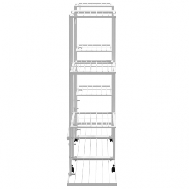 Blumenständer mit Rollen 94,5x24,5x91,5 cm Weiß Eisen