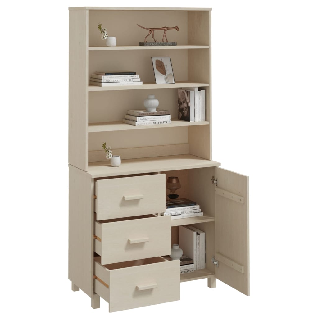 Highboard HAMAR Massivholz Kiefer Honigbraun