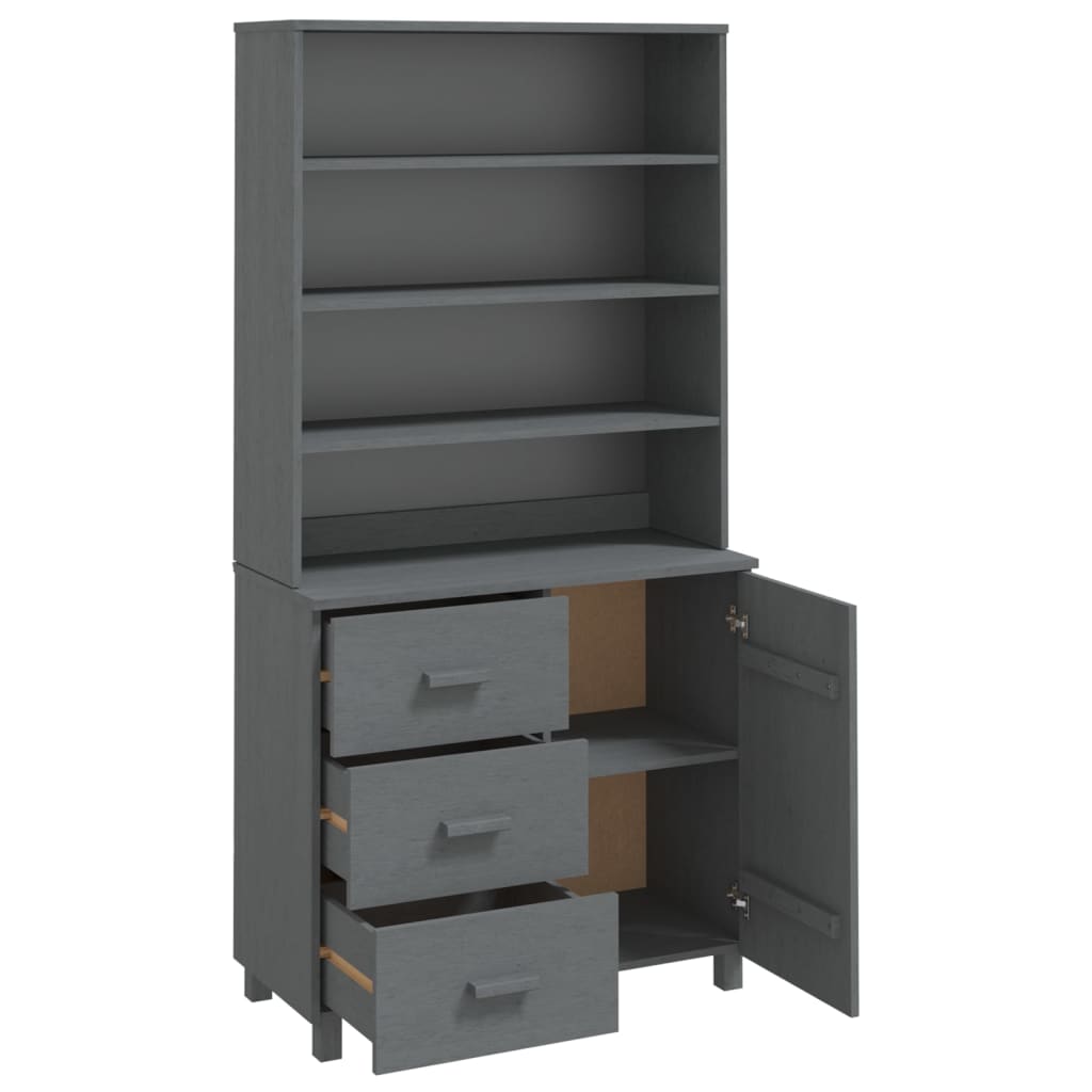 Highboard HAMAR Massivholz Kiefer Dunkelgrau