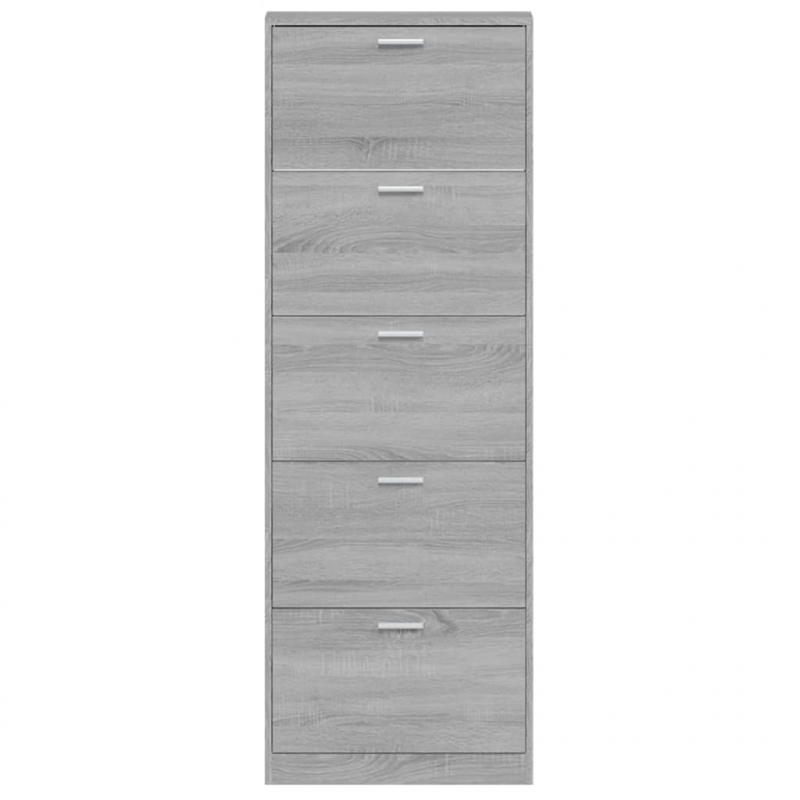 Schuhschrank Grau Sonoma 59x17x169 cm Holzwerkstoff
