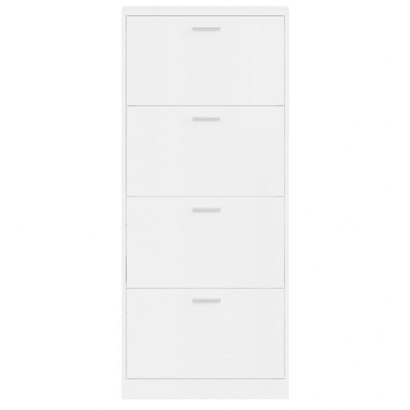 Schuhschrank Hochglanz-Weiß 59x17x150 cm Holzwerkstoff