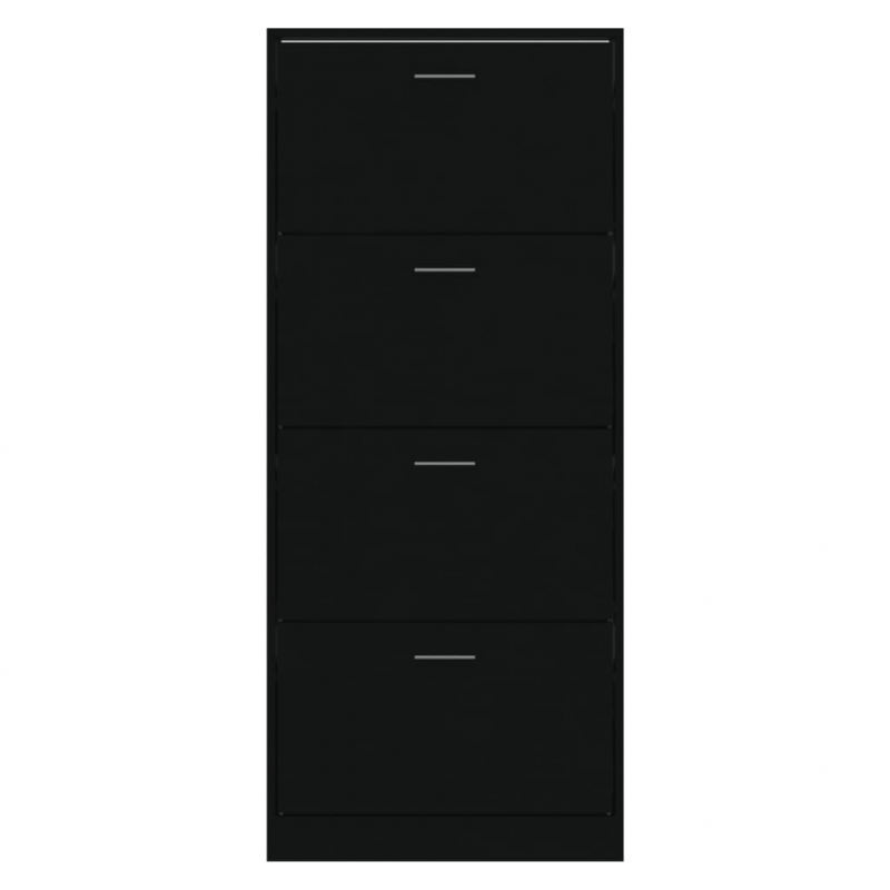 Schuhschrank Schwarz 63x24x147 cm Holzwerkstoff