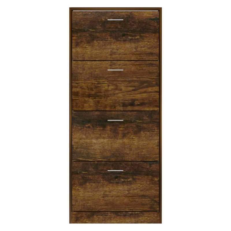 Schuhschrank Räuchereiche 63x24x147 cm Holzwerkstoff