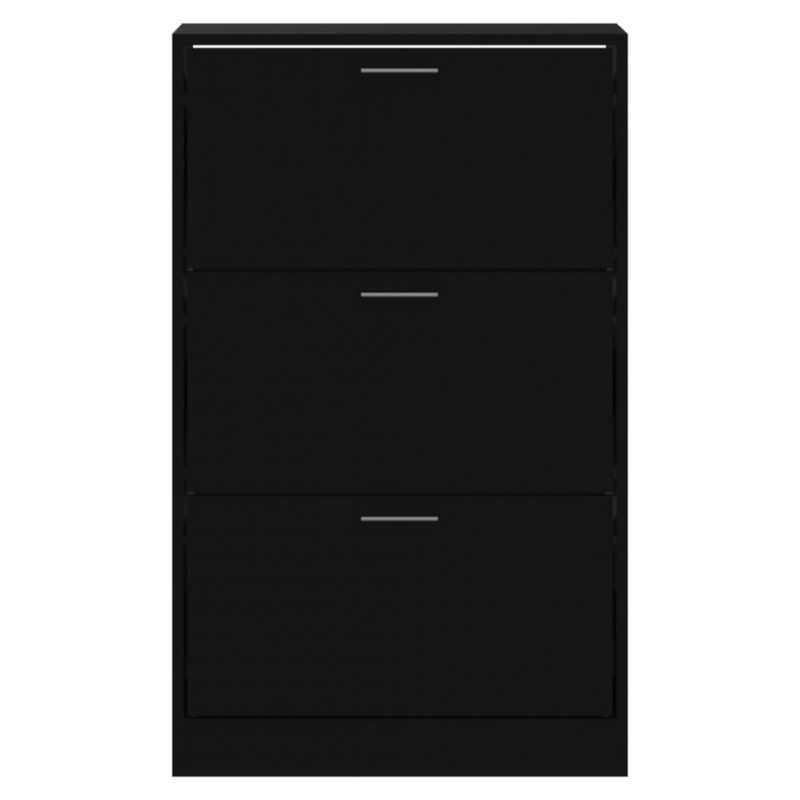 Schuhschrank Schwarz 63x24x103 cm Holzwerkstoff