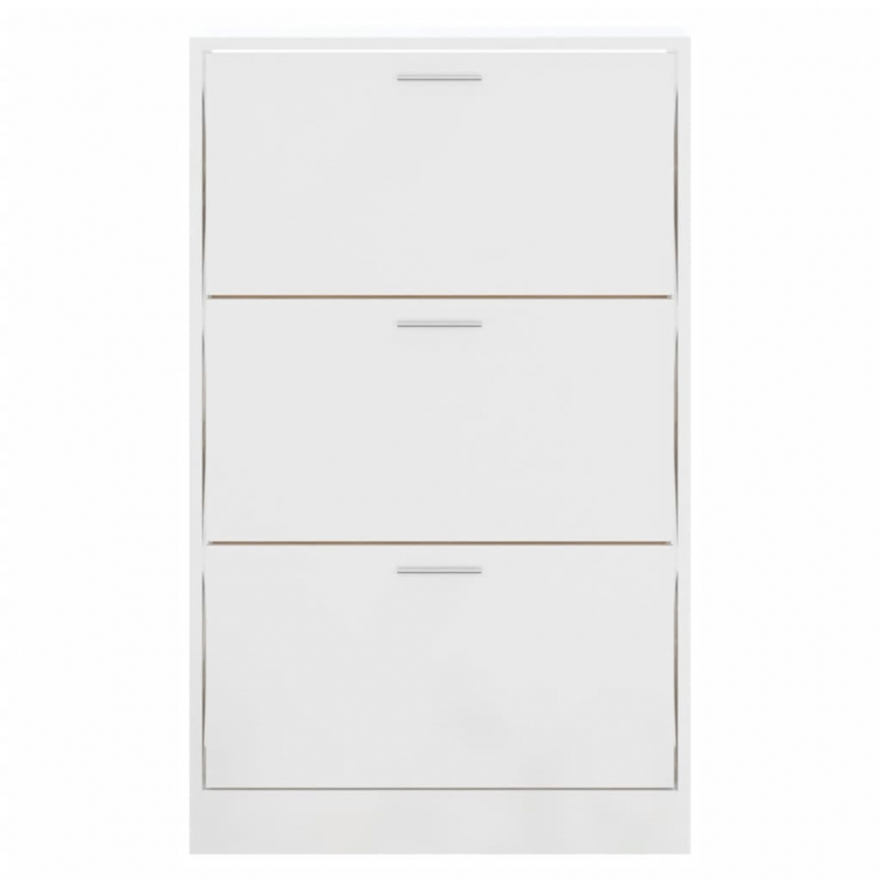 Schuhschrank Hochglanz-Weiß 63x24x103 cm Holzwerkstoff