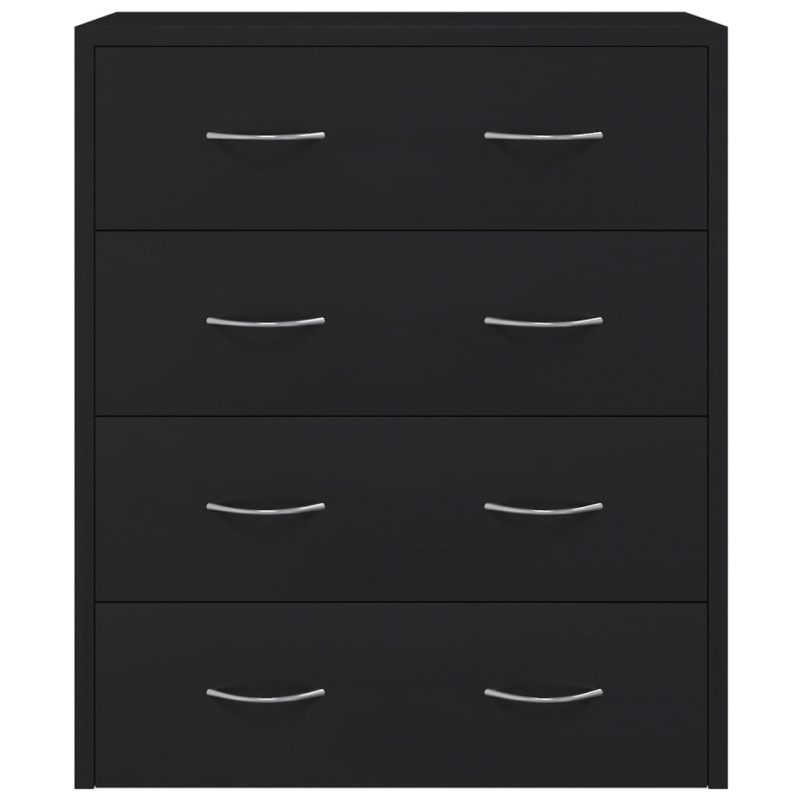 Kommode mit 4 Schubladen 60×30,5×71 cm Schwarz
