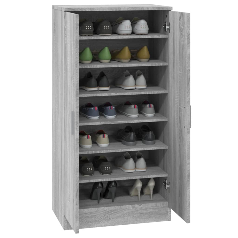 Schuhschrank Grau Sonoma 55x35x108 cm Holzwerkstoff