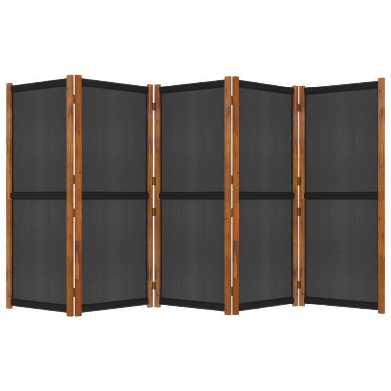 5-tlg. Raumteiler Schwarz 350x180 cm