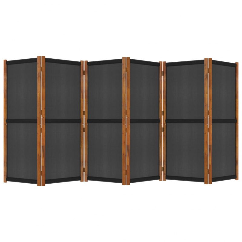 6-tlg. Raumteiler Schwarz 420x180 cm