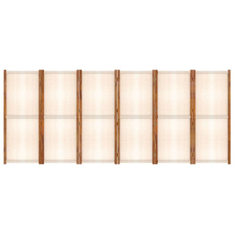 6-tlg. Raumteiler Cremeweiß 420x180 cm