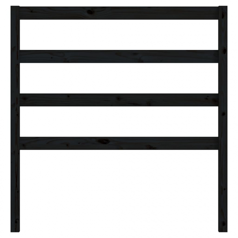 Kopfteil Schwarz 81x4x100 cm Massivholz Kiefer