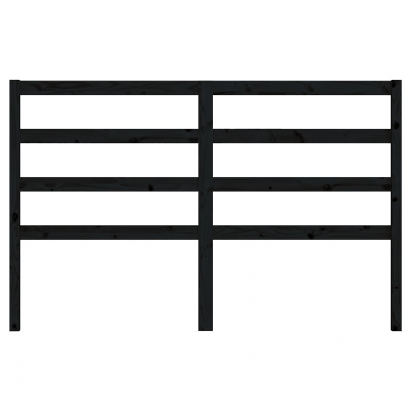 Kopfteil Schwarz 126x4x100 cm Massivholz Kiefer