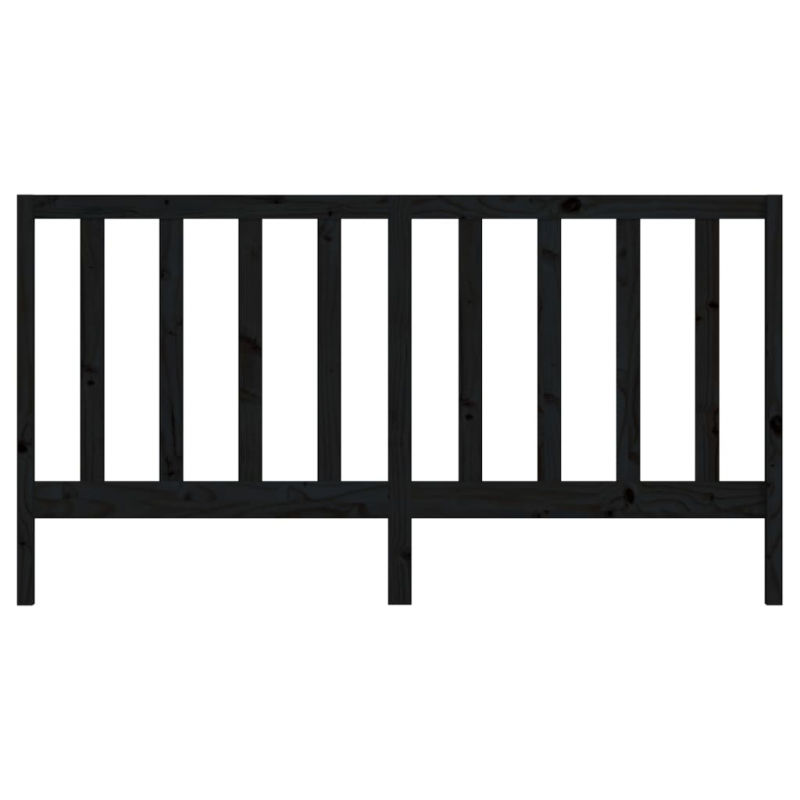 Kopfteil Schwarz 186x4x100 cm Massivholz Kiefer