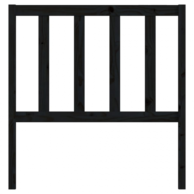 Kopfteil Schwarz 106x4x100 cm Massivholz Kiefer