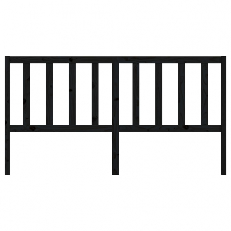 Kopfteil Schwarz 186x4x100 cm Massivholz Kiefer