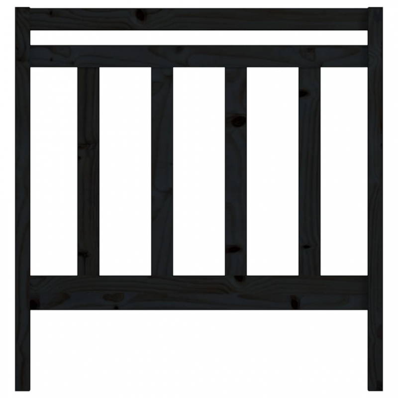 Kopfteil Schwarz 81x4x100 cm Massivholz Kiefer