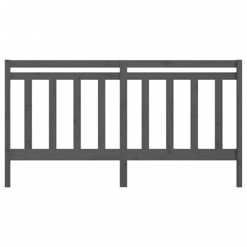 Kopfteil Grau 186x4x100 cm Massivholz Kiefer