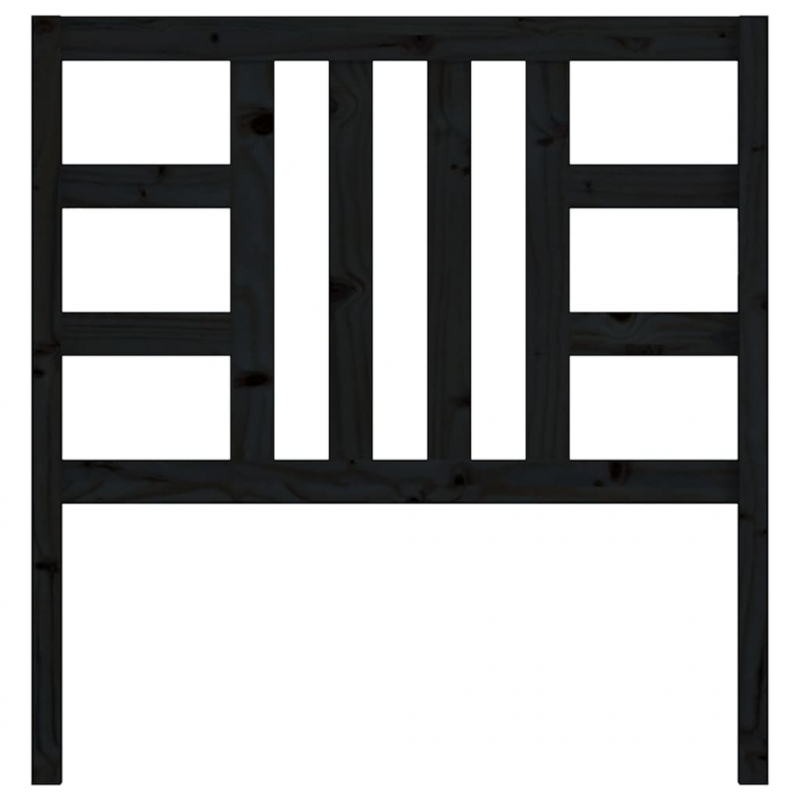 Kopfteil Schwarz 96x4x100 cm Massivholz Kiefer