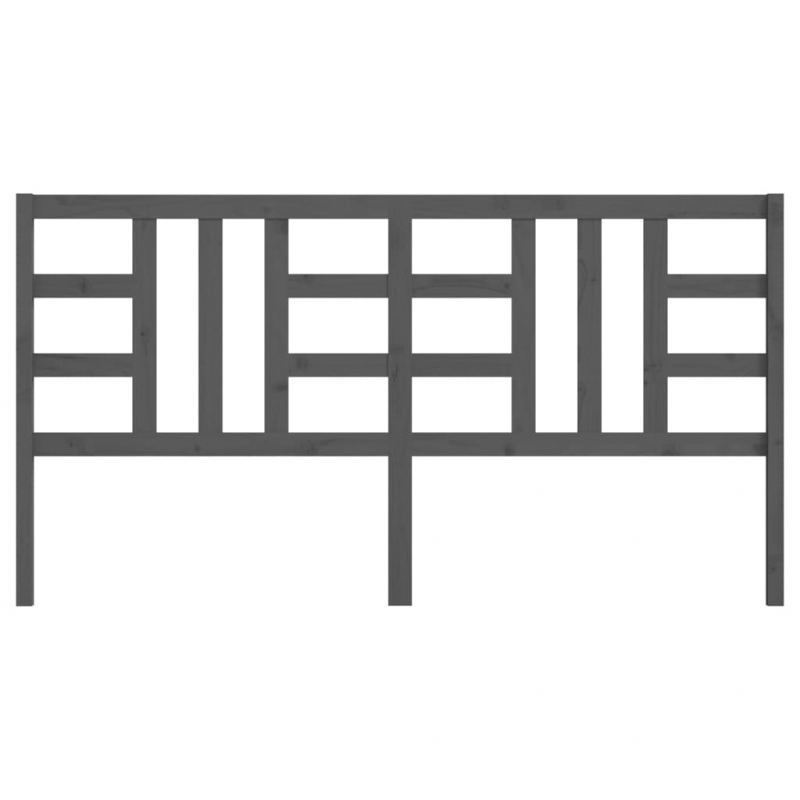 Kopfteil Grau 206x4x100 cm Massivholz Kiefer