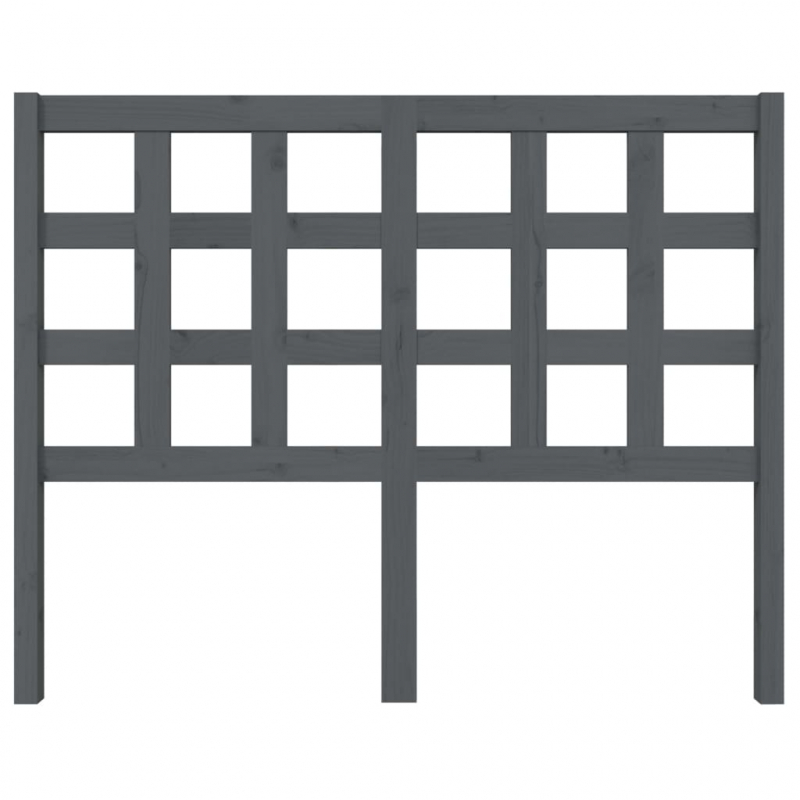 Kopfteil Grau 125,5x4x100 cm Massivholz Kiefer