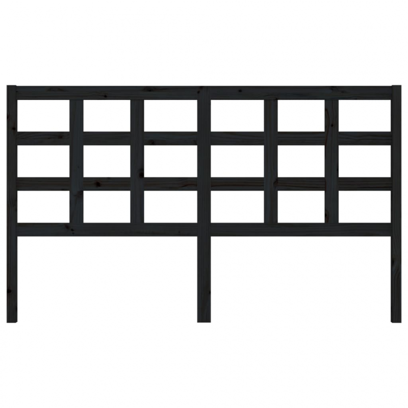 Kopfteil Schwarz 165,5x4x100 cm Massivholz Kiefer