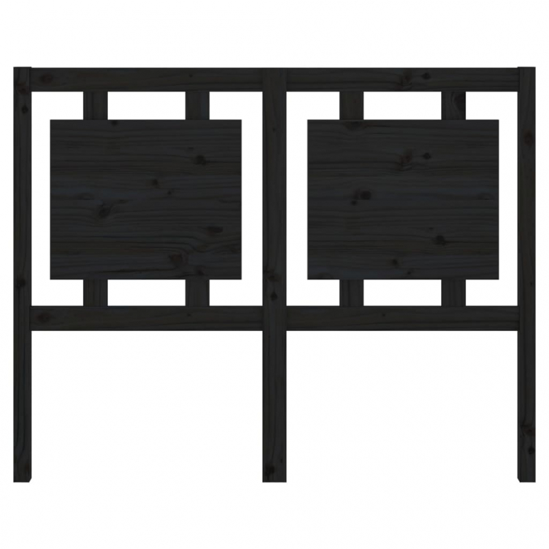 Kopfteil Schwarz 125,5x4x100 cm Massivholz Kiefer