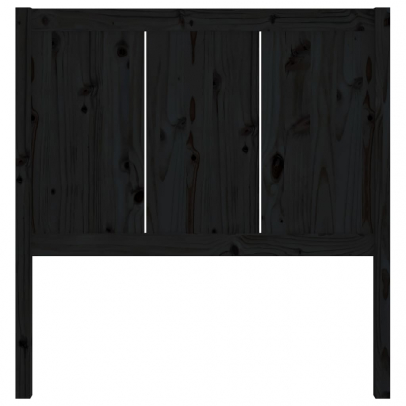 Kopfteil Schwarz 95,5x4x100 cm Massivholz Kiefer