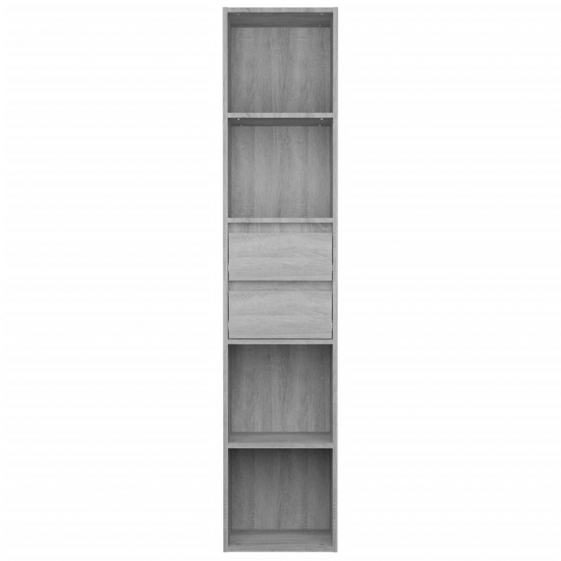 Bücherregal Grau Sonoma 36x30x171 cm Holzwerkstoff