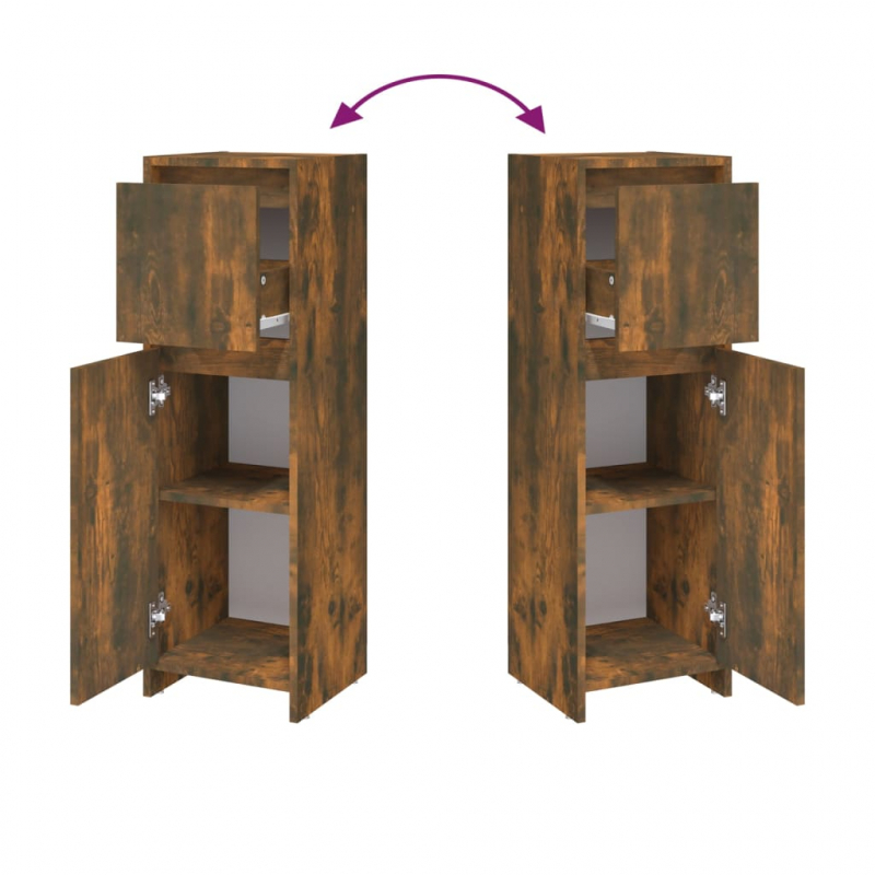 Badezimmerschrank Räuchereiche 30x30x95 cm Holzwerkstoff