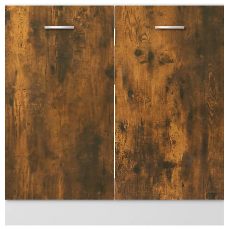 Spülenunterschrank Lyon Räuchereiche 80x46x81,5 cm Holzwerkstoff
