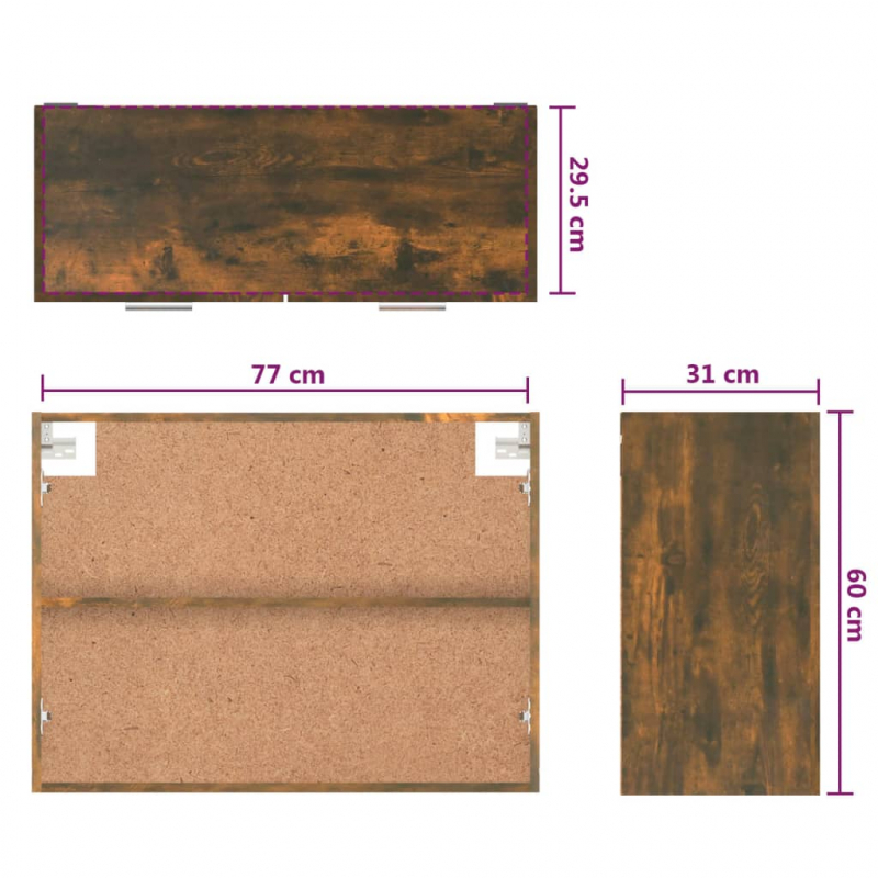 Hängeschrank Lyon Räuchereiche 80x31x60 cm Holzwerkstoff
