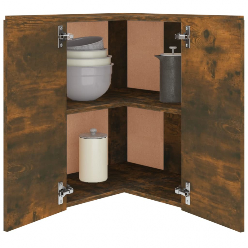 Eck-Hängeschrank Lyon Räuchereiche 57x57x60 cm Holzwerkstoff