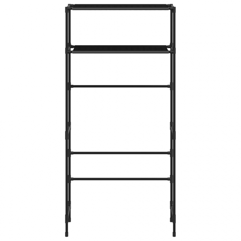 Waschmaschinenregal 2 Ablagen Schwarz 69x28x143 cm Eisen