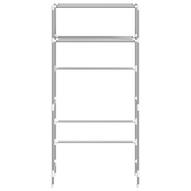Waschmaschinenregal 2 Ablagen Grau 69x28x143 cm Eisen