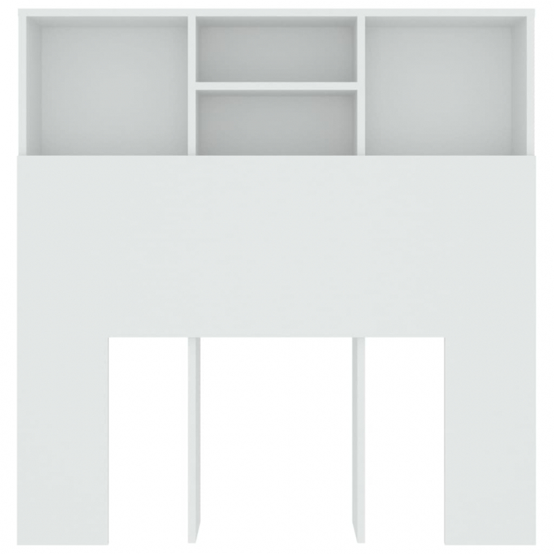 Bett-Kopfteil mit Ablagen Weiß 100x19x103,5 cm